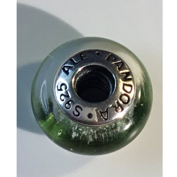 Disney Tinker Bell Green Glass PANDORA Charm Sterling Silver - Picture 2 of 6